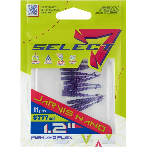 Силікон Select Jarvis Nano 1.2" #777 (11шт/уп), Довжина силікону: 1.2" (3.05 см), Колір силікону: 777, фото , изображение 2